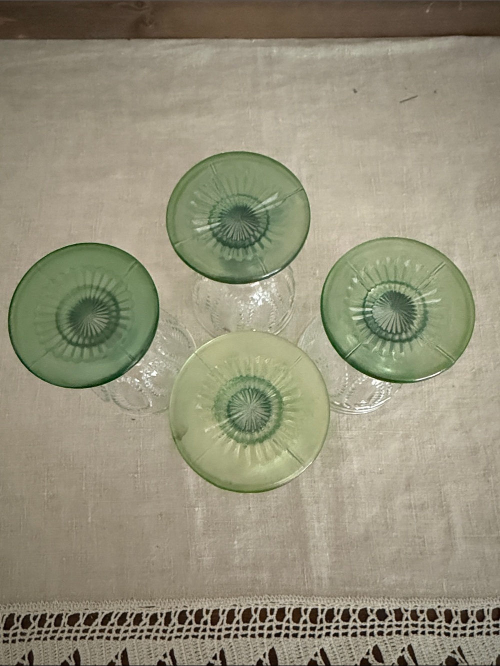 VTG | Emerald Accent Cordial Sherry Glasses-Set of 4 - Picture 6 of 8